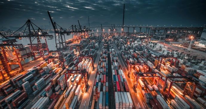 Port during night time
